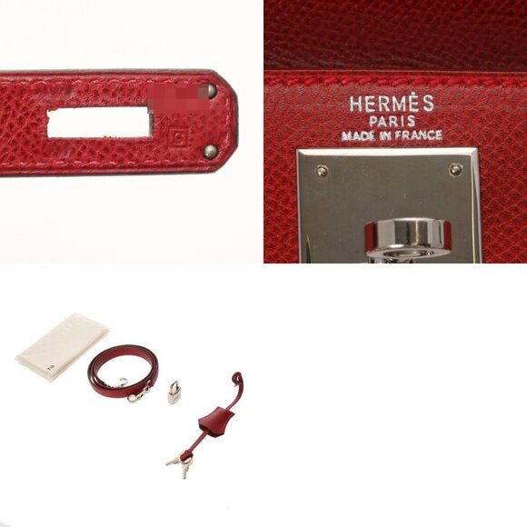 HERMES Kelly 28 Outer stitch 2WAY Rouge vif hand bag - Picture 10 of 10